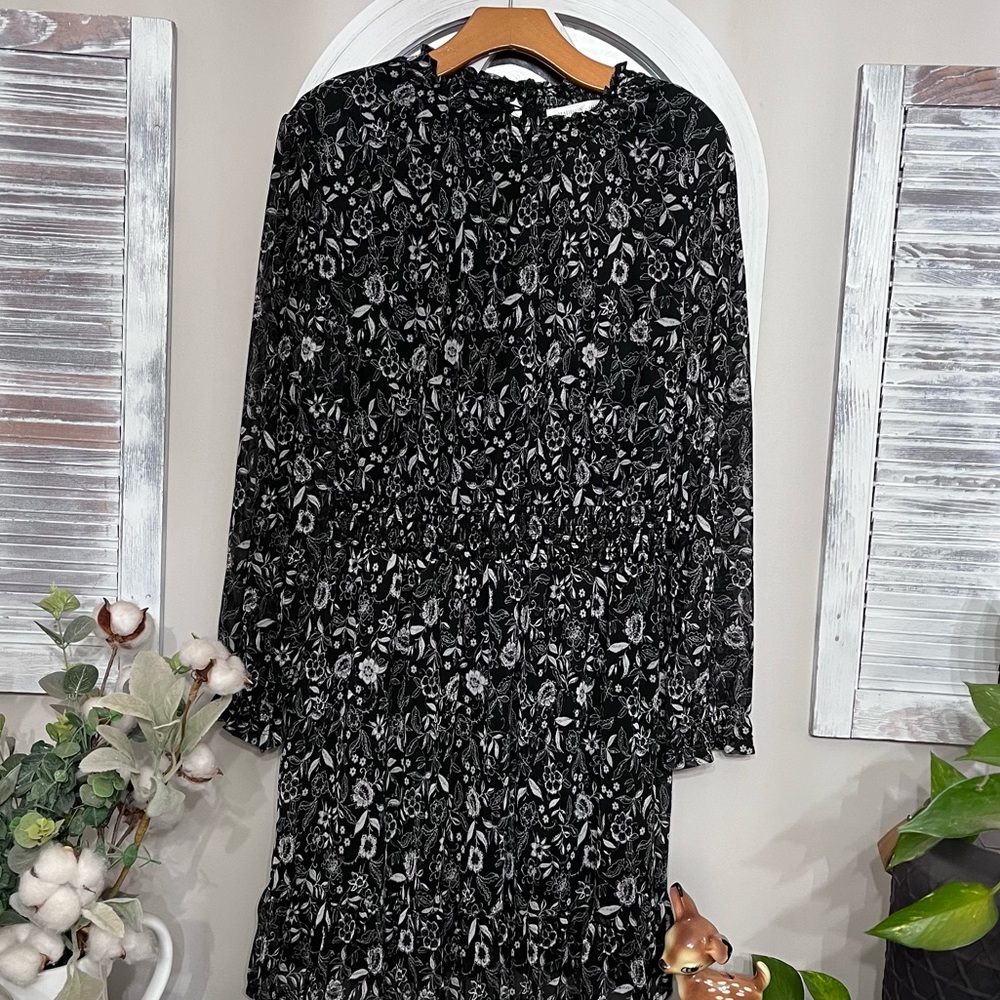 Madison and Hudson Elegant Black Floral Women's Dress sz xl